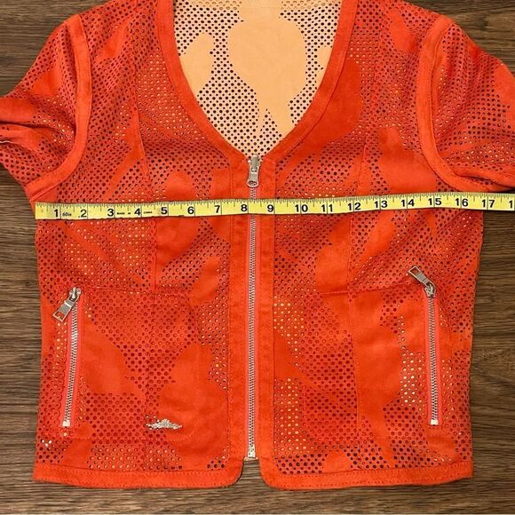 Urbancode Zipper Jacket With Bird Design on Back Orange US Size 4 UK Size 8 - Picture 10 of 16